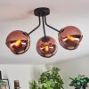 Ripoll ceiling light, globe light coppery, 3-light sources