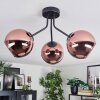 Ripoll ceiling light, globe light coppery, 3-light sources