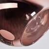Ripoll ceiling light, globe light coppery, 3-light sources