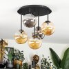 Chehalis ceiling light, globe light Amber, Smoke-coloured, 5-light sources