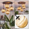 Chehalis ceiling light, globe light 45 cm Amber, 5-light sources
