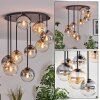 Gastor ceiling light, globe light Amber, clear, Smoke-coloured, 9-light sources