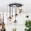 Gastor ceiling light, globe light Amber, clear, Smoke-coloured, 9-light sources