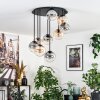 Gastor ceiling light, globe light Amber, clear, Smoke-coloured, 9-light sources