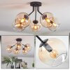Koyoto ceiling light, globe light 52 cm Amber, clear, 5-light sources
