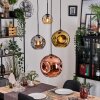 Ripoll hanging light, globe light, Cluster pendant lamp Amber, chrome, gold, coppery, Smoke-coloured, 4-light sources