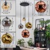 Ripoll hanging light, globe light, Cluster pendant lamp Amber, chrome, gold, coppery, Smoke-coloured, 4-light sources