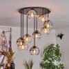 Koyoto ceiling light, globe light Amber, clear, Smoke-coloured, 9-light sources