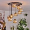 Koyoto ceiling light, globe light Amber, 9-light sources