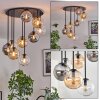 Gastor ceiling light, globe light Amber, clear, Smoke-coloured, 9-light sources
