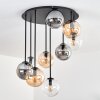Gastor ceiling light, globe light Amber, clear, Smoke-coloured, 9-light sources