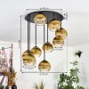 Koyoto ceiling light, globe light 57 cm gold, clear, 9-light sources