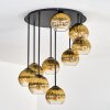Koyoto ceiling light, globe light 57 cm gold, clear, 9-light sources