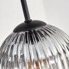 Koyoto ceiling light, globe light 57 cm clear, Smoke-coloured, 9-light sources