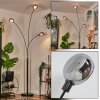 Nikkala floor lamp chrome, black, 3-light sources