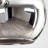 Koyoto ceiling light, globe light chrome, Smoke-coloured, 9-light sources