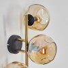 Gastor globe light, wall light gold, black, 3-light sources