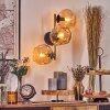 Gastor globe light, wall light gold, black, 3-light sources