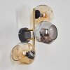 Ripoll globe light, wall light gold, black, 3-light sources