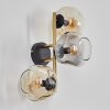Ripoll globe light, wall light gold, black, 3-light sources