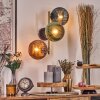 Koyoto globe light, wall light gold, black, 3-light sources