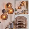 Koyoto globe light, wall light gold, black, 3-light sources