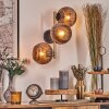 Koyoto globe light, wall light gold, black, 3-light sources