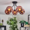 Koyoto ceiling light, globe light 52 cm coppery, 5-light sources