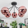 Koyoto ceiling light, globe light 52 cm coppery, 5-light sources