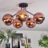 Koyoto ceiling light, globe light 52 cm coppery, 5-light sources