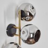 Ripoll globe light, wall light gold, black, 3-light sources