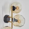 Gastor globe light, wall light gold, black, 3-light sources