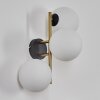 Gastor globe light, wall light gold, black, 3-light sources