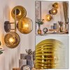 Koyoto globe light, wall light 30 cm gold, black, 3-light sources