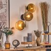 Koyoto globe light, wall light 30 cm gold, black, 3-light sources