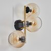 Koyoto globe light, wall light gold, black, 3-light sources