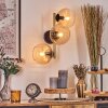 Koyoto globe light, wall light gold, black, 3-light sources