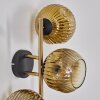 Ripoll globe light, wall light gold, black, 3-light sources