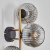 Ripoll globe light, wall light gold, black, 3-light sources