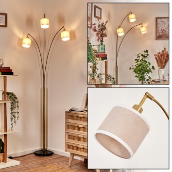 Bassagoda floor lamp brass, black, 3-light sources