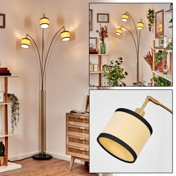 Chellas floor lamp brass, black, 3-light sources