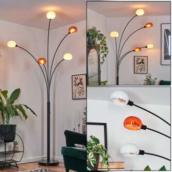 Nikkala floor lamp black, 5-light sources
