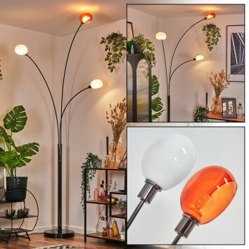 Nikkala floor lamp chrome, black, 3-light sources