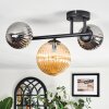 Chehalis ceiling light, globe light Amber, chrome, Smoke-coloured, 3-light sources