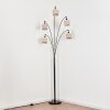 Bassagoda floor lamp chrome, black, 5-light sources