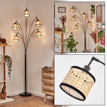 Ramila floor lamp chrome, black, 5-light sources