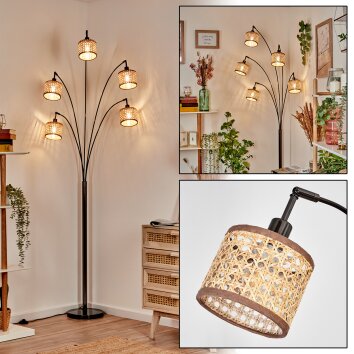 Barcos floor lamp chrome, black, 5-light sources