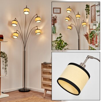 Chellas floor lamp matt nickel, black, 5-light sources