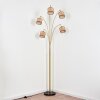Barcos floor lamp brass, black, 5-light sources