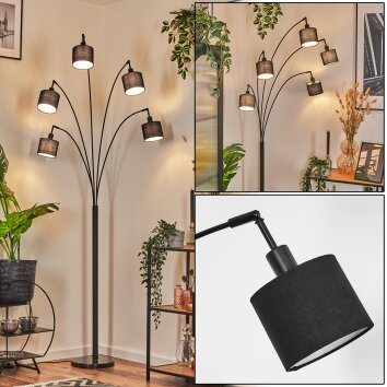 Bassagoda floor lamp black, 5-light sources